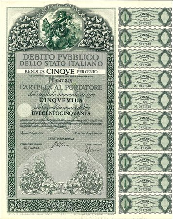  - 1976 - CARTELLA 5000 LIRE NON ANNULLATA - DEB. STATO ITALIANO - ROMA.