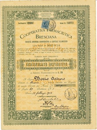  - 1918 - FARMACEUTICA BRESCIANA COOPERATIVA.