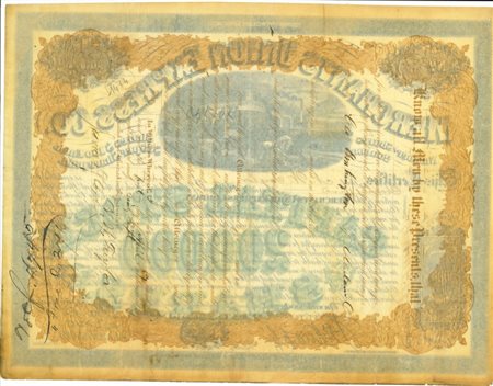  - 1867 - MERCHANTS UNION EXPRESS CO. 100 AZIONI.