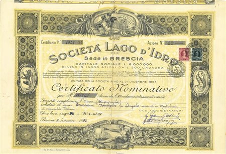  - 1951 - LAGO D'IDRO - 10 AZIONI BRESCIA.