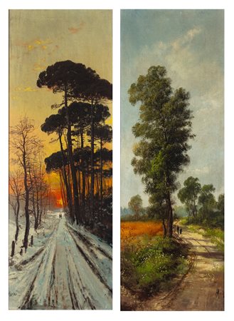 Henry Markò (Firenze 1855 - Lavagna 1921)  - Inverno; Estate