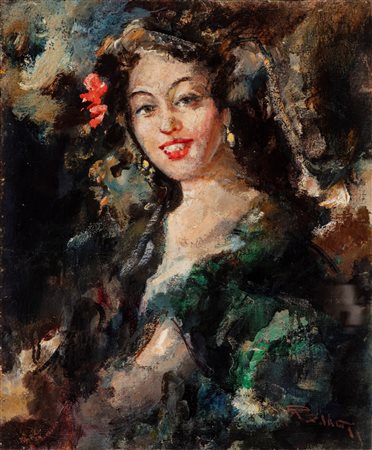 Mario Pobbiati (Milano 1887 - 1956)  - Ritratto femminile