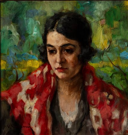 Vittorio Gussoni (Milano 1893 - Sanremo 1968)  - Ritratto femminile