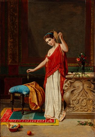 Scuola europea, secolo XIX - Filatrice