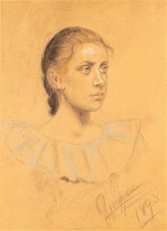 Scipione Vannutelli (Genazzano 1834 - Roma 1894)  - Ritratto di Giorgia, 1893