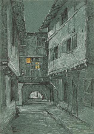 Mario de Maria, detto Marius Pictor (Bologna 1852 - 1924)  - Strada notturna