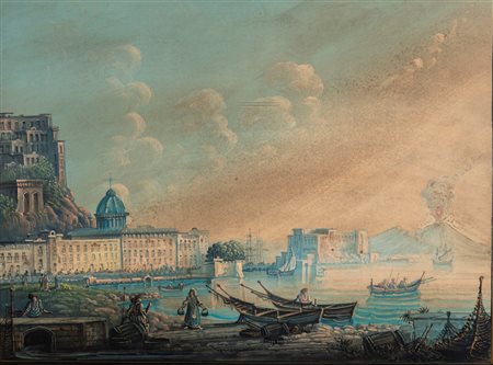 Scuola francese, secolo XIX - Veduta di Napoli da Mergellina, 1842