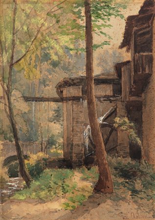 Federico Ashton (Milano 1836 - Passo del Sempione 1904)  - Il mulino