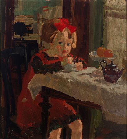 Ferruccio Pasqui (Rapolano Terme 1886 - Firenze 1958)  - La colazione