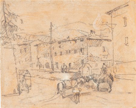 Domenico De Bernardi (Besozzo 1892 - 1963)  - Abbeverata