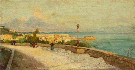 Attilio Pratella (Lugo 1856 - Napoli 1949)  - Napoli, panorama da Via Tasso