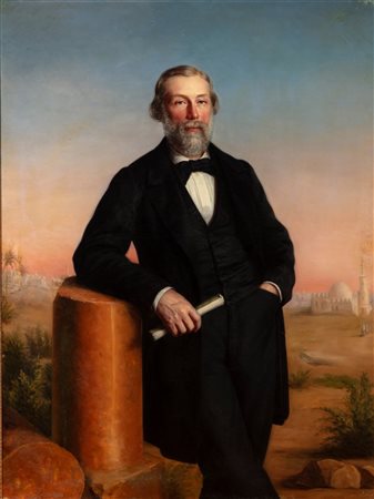 P. Dangiers Goujon (attivo in Francia nel secolo XIX)  - Ritratto di diplomatico francese in Oriente, 1866