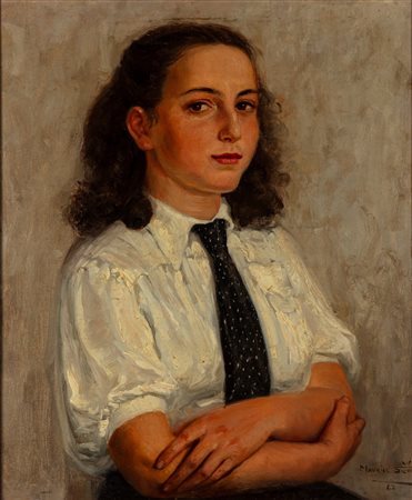 Maurice Siéron (Belgio 1879 - 1970)  - Ritratto di ragazza, 1942