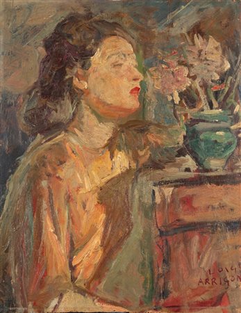 Luigi Arrigoni (Piacenza 1896 - 1964)  - Ritratto femminile