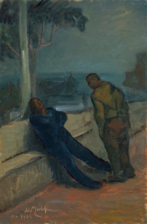 Aldo Carpi (Milano 1886 - 1973)  - Pescatori lazzaroni, 1964