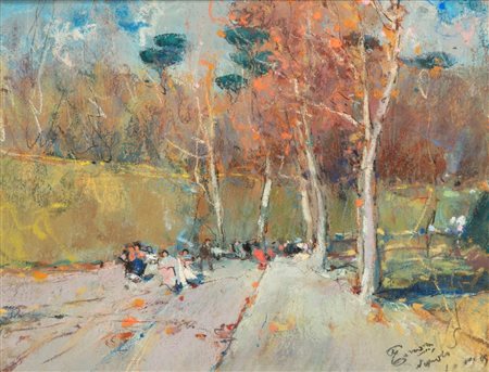 Giuseppe Casciaro (Ortelle 1863 - Napoli 1945)  - Strada al Vomero