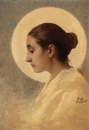 Pietro Bouvier (Milano 1839 - 1927)  - Profilo femminile