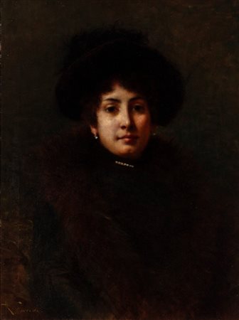 Roberto Fontana (Milano 1844 - 1907)  - Ritratto di donna