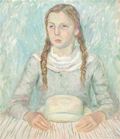 Gino Pancheri (Trento 1905 - 1943)  - Ritratto di bambina, 1939