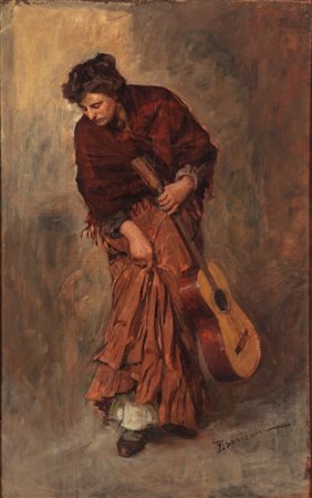 Giuseppe Barison (Trieste 1853 - 1931)  - La cantante di strada