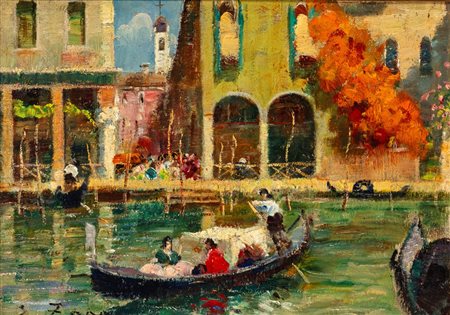 Erma Zago (Bovolone 1880 - Milano 1942)  - Venezia, in gondola