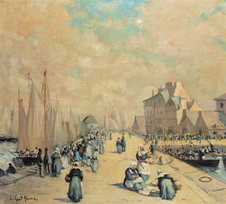 Fernand Marie Eugene Le Gout-Gerard (Francia 1856 - 1924)  - Porto della Normandia