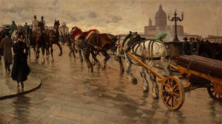 Luigi Gioli (S. Frediano a Settimo 1854 - Firenze 1947)  - Firenze, Ponte alla carraia 