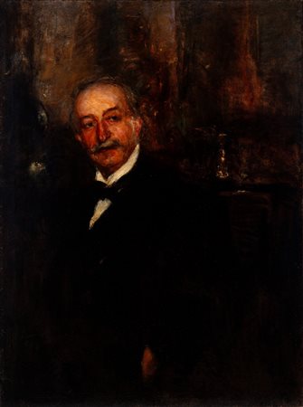 Antonio Mancini (Roma 1852 - 1930)  - Ritratto del barone Giorgio Sonnino