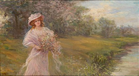 Corinna Modigliani (Roma 1871 - 1959)  - Primavera elegante