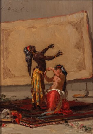 Vincenzo Marinelli (San Martino d'Agri 1819 - Napoli 1892)  - Il ballo dell'ape nell'harem