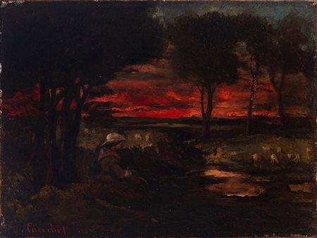 Gustave Courbet (Ornans 1819 - La Tour-de-Peilz 1877)  - La petite fileuse bretonne