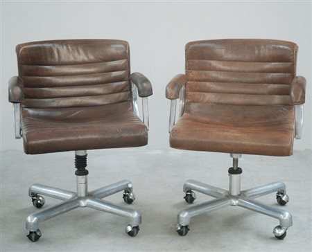 Ettore Sottsass e Hans Von Klier - coppia di poltroncine a rotelle serie "k"...