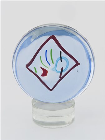 P. Stolz - Seguso - Scultura a soggetto geometrico astratto in vetro sommerso...