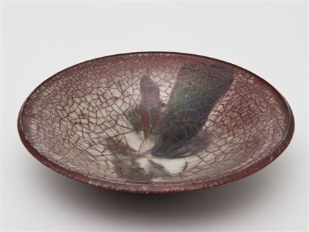 Carlo Zauli (1926 - 2002) - Ciotola in ceramica smaltata nei toni del rosso e...