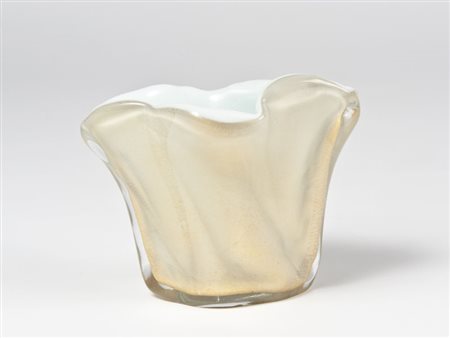 Fulvio Bianconi (1915 - 1996) - Vaso in vetro sommerso lattimo e cristallo...