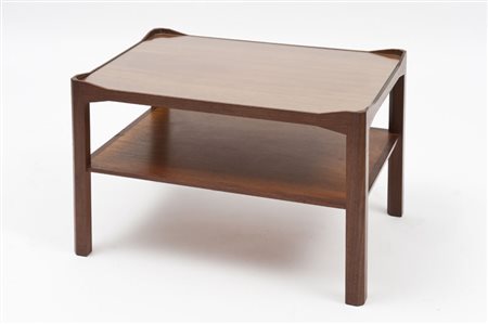 Paolo Buffa (Milano 1903 - 1970) - Tavolo basso in mogano a due ripiani,...