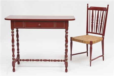 Paolo Buffa (Milano 1903 - 1970) - Scrittoio e una sedia in legno laccato...