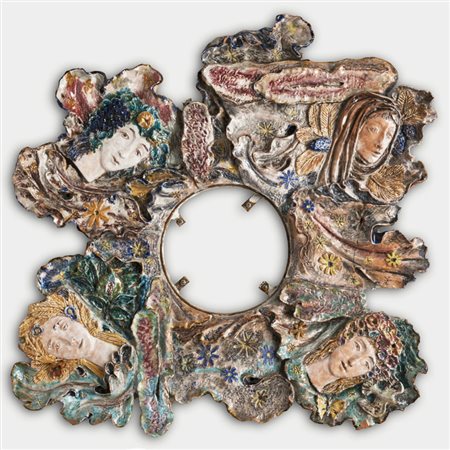 Aldo Ajò (1901 - 1982) - (Attr.) Grande fregio in ceramica smaltata in...
