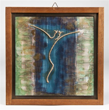 Ivanhoe Gambini (1904 - 1992) - Piastrella in ceramica policroma con rilievi...