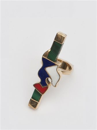 Giò Pomodoro (Orciano di Pesaro 1930 - Milano 2002) - "Anello" in oro e...