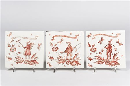 Gio Ponti (Milano 1891 - 1979) - Tre piastrelle della serie “Ermione” in...