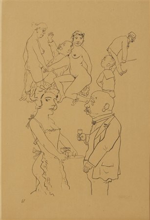 GROSZ GEORGE (1893 - 1959) - GENRE SCENE (DA ECCE HOMO).