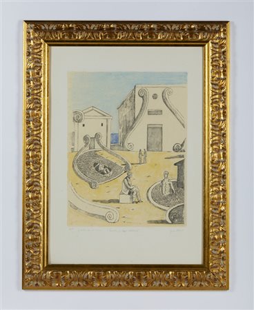 DE CHIRICO GIORGIO (1888 - 1978) - INCONTRO NEI BAGNI MISTERIOSI.