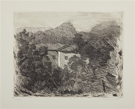 MORANDI GIORGIO (1890 - 1964) - PAESAGGIO DI ROFFENO.