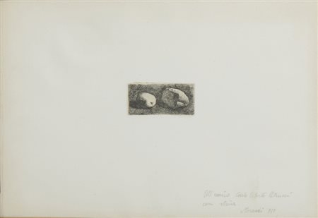 MORANDI GIORGIO (1890 - 1964) - NATURA MORTA CON PANE E LIMONE.