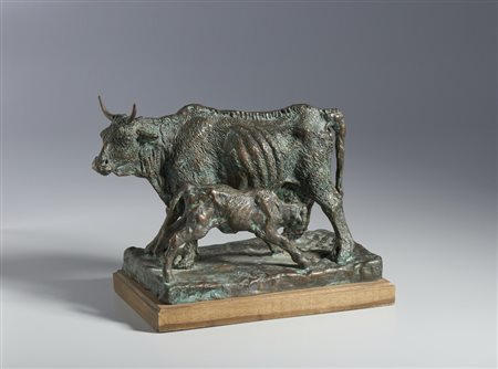 LIGABUE ANTONIO (1899 - 1965) - VACCA CON VITELLO (1956).