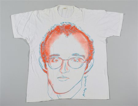 WARHOL ANDY (1928 - 1987) - T-SHIRT CON RITRATTO DI K.HARING.