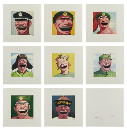 YUE MINJUN (n. 1962) - SENZA TITOLO (PERSONAGGI CHE RIDONO).