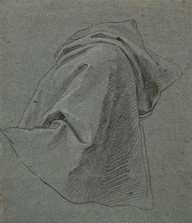 Scuola italiana del XVIII secolo Studio di panneggio Al verso reca iscrizione...