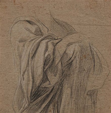 Scuola italiana del XVIII secolo Recto: Studio di figura e panneggio - Verso:...